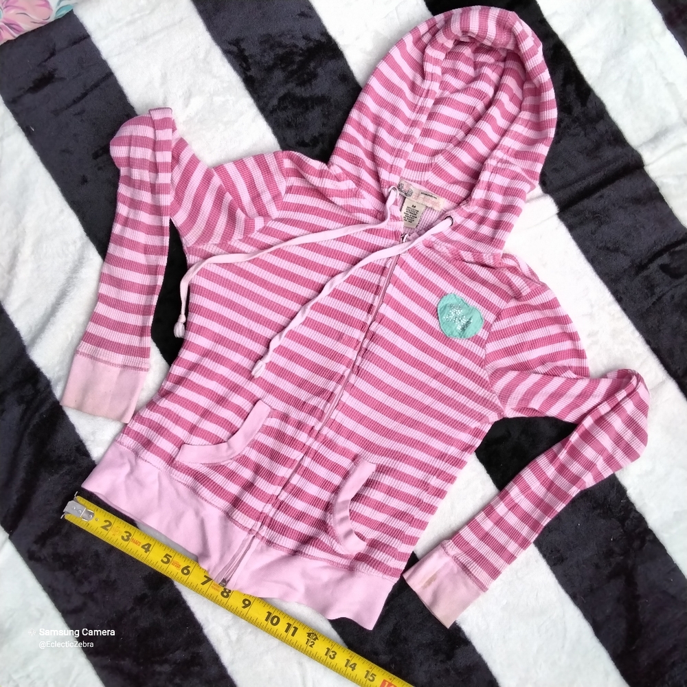 JJ Authentic Pink striped Hoodie size M